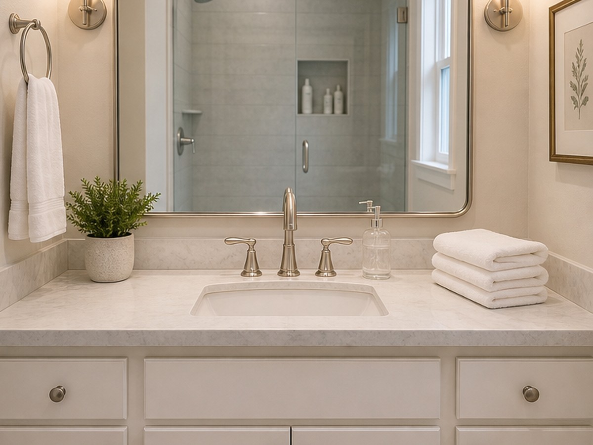 Gleaming bathroom after